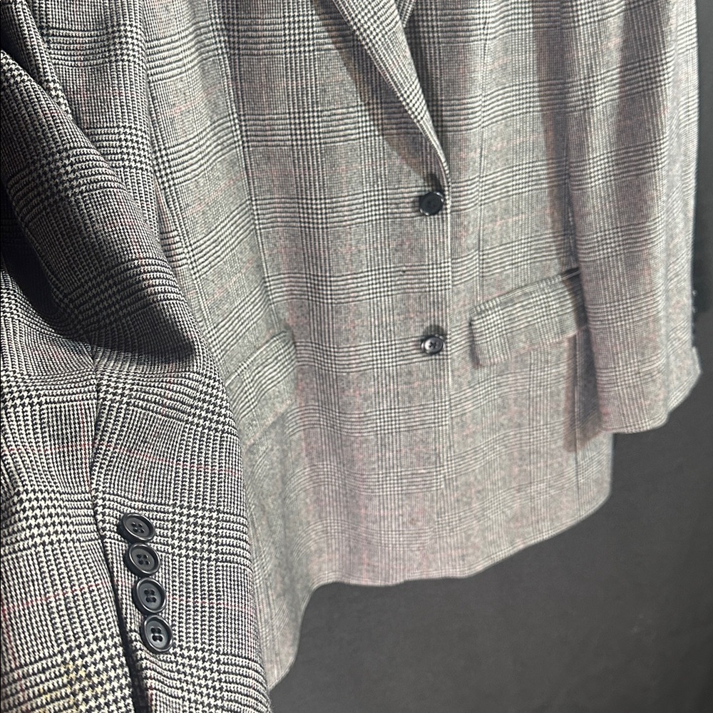 Classic Brooks Brothers 100% Wool Gray Houndstooth Men's Blazer - Picture 3 of 7